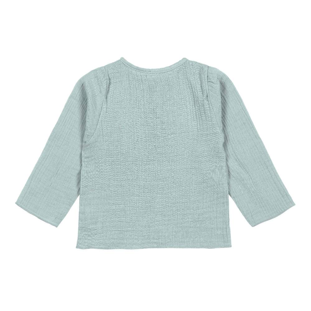 Lässig Musselin Langarmshirt - Bio Baumwolle, Silbergrau VIP-Rabatte