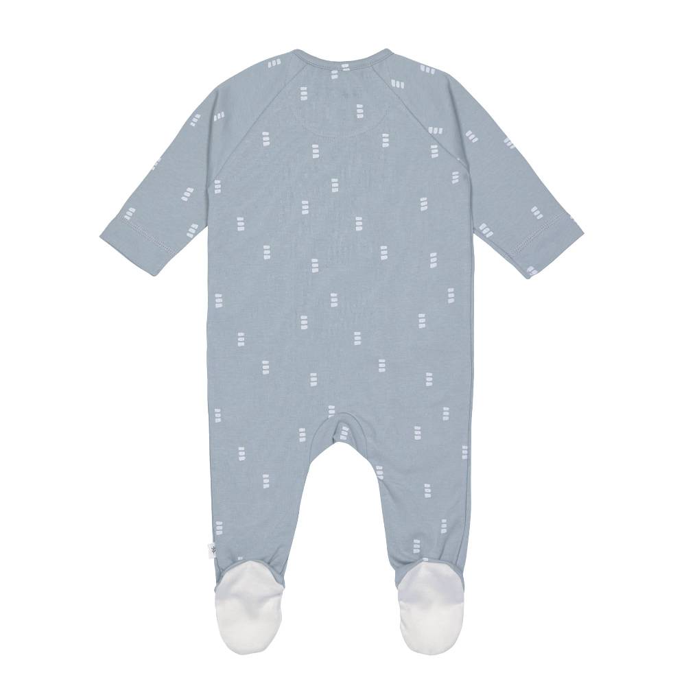 Lässig Baby Schlafanzug mit Füßen - Bio Baumwolle, Blocks, Hellblau Neueste Stile