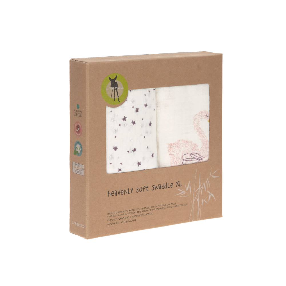 Lässig Mulltücher (2 Stk) - Heavenly Soft Swaddle XL, Little Water Swan Kostenloser Versand international