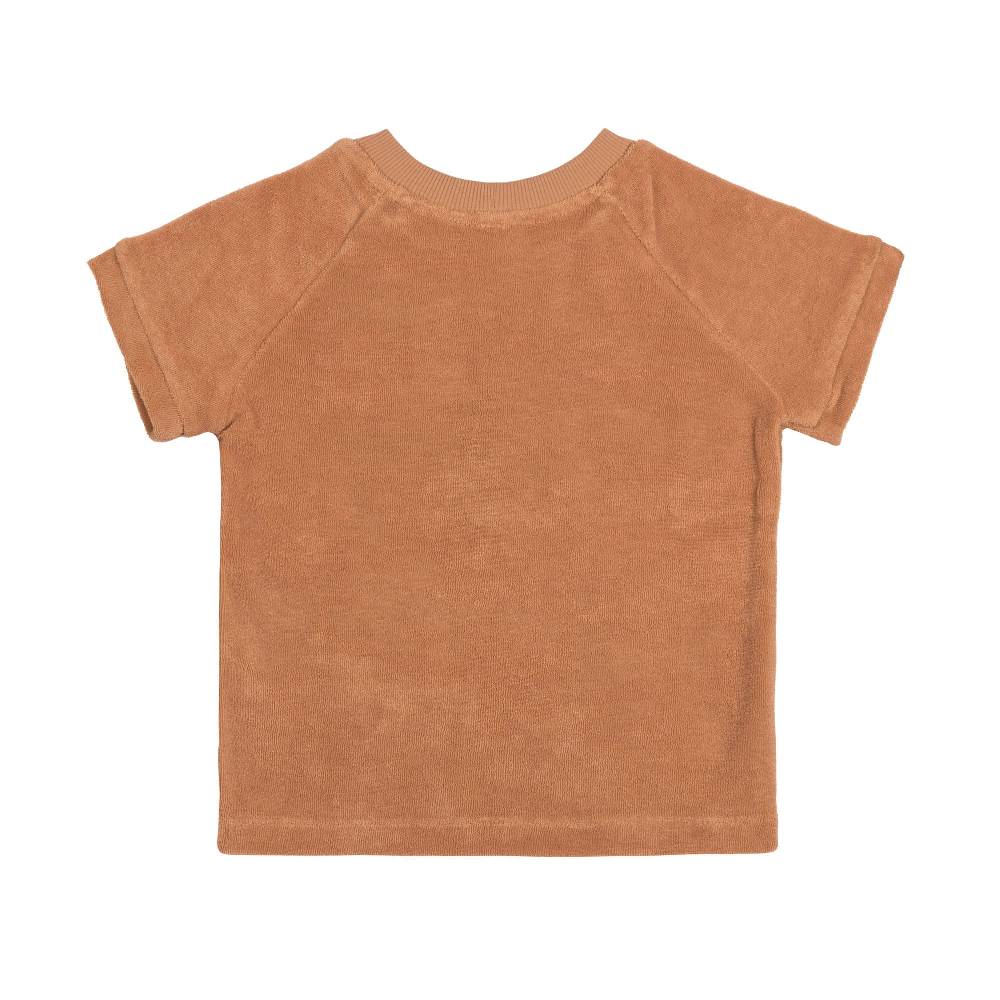 Lässig Frottee T-Shirt Kinder, Karamell Black Friday Preise