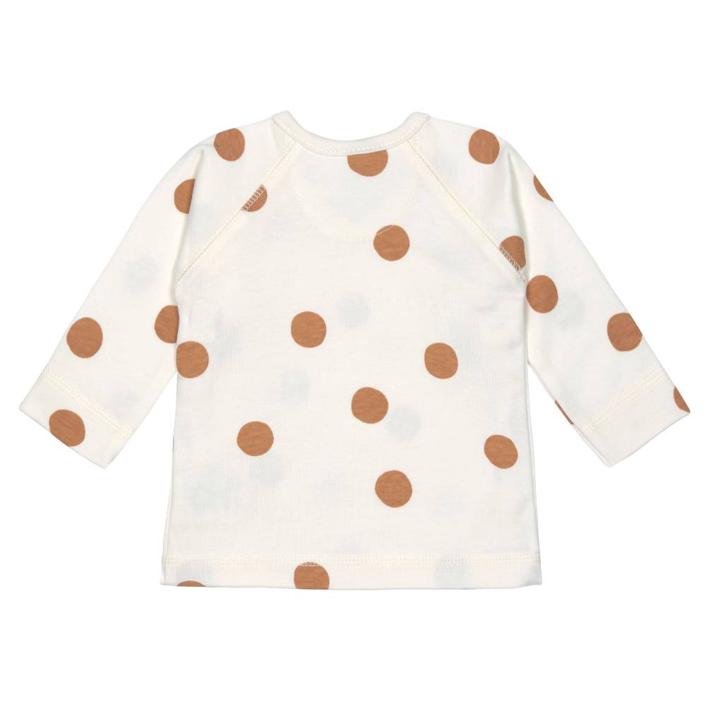 Lässig Baby Wickelshirt - Bio Baumwolle, Big Dots, Beige Im Verkauf