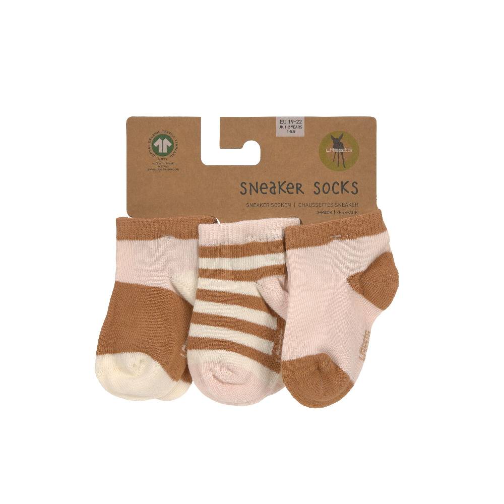 Lässig Kinder Sneaker Socken (3er-Set), Rosa Karamell im Angebot