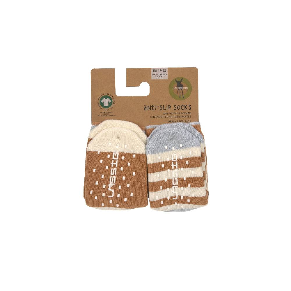 Lässig Kinder Antirutsch-Socken (2er-Set), Hellblau Karamell Kostenloser Versand