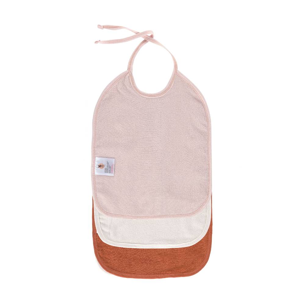 Lässig Mull Lätzchen (3 Stk) - Bib, Powder Pink Milky Rust Fabrikpreis