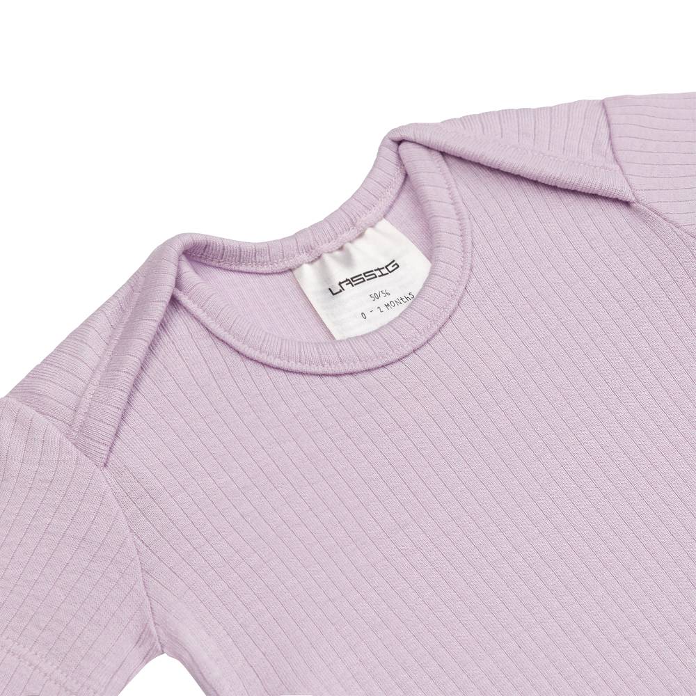 Lässig Baby Body Kurzarm - gerippt, Lila Sonderangebot