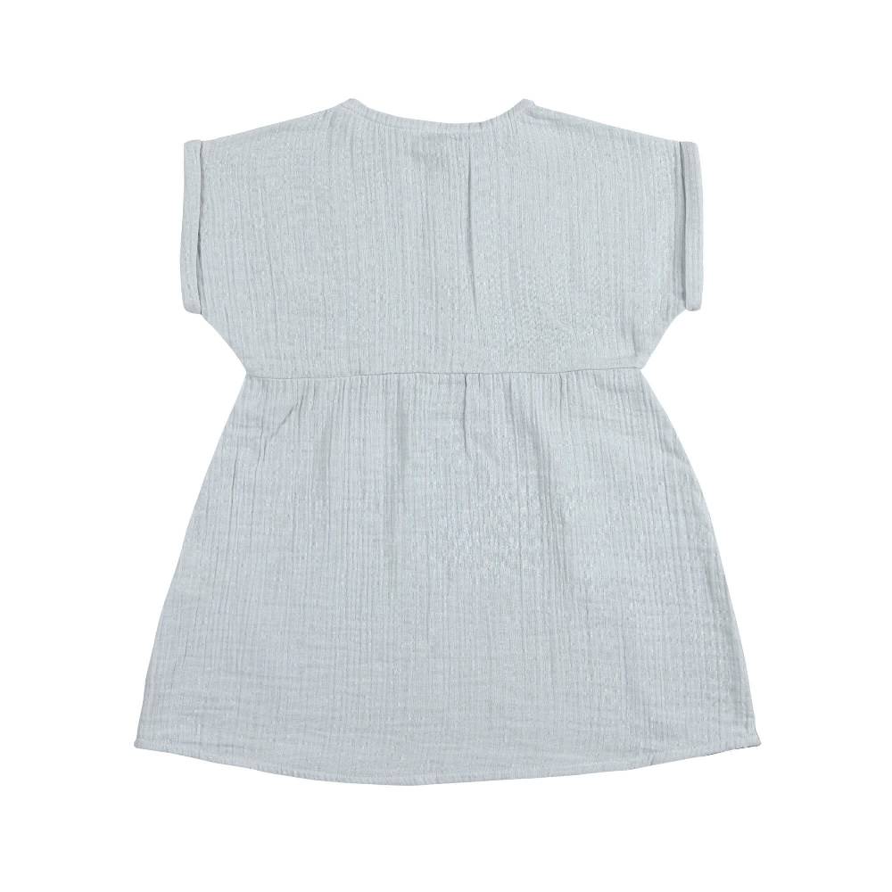 Lässig Musselin Kinderkleid - Bio Baumwolle, Blau Günstig kaufen