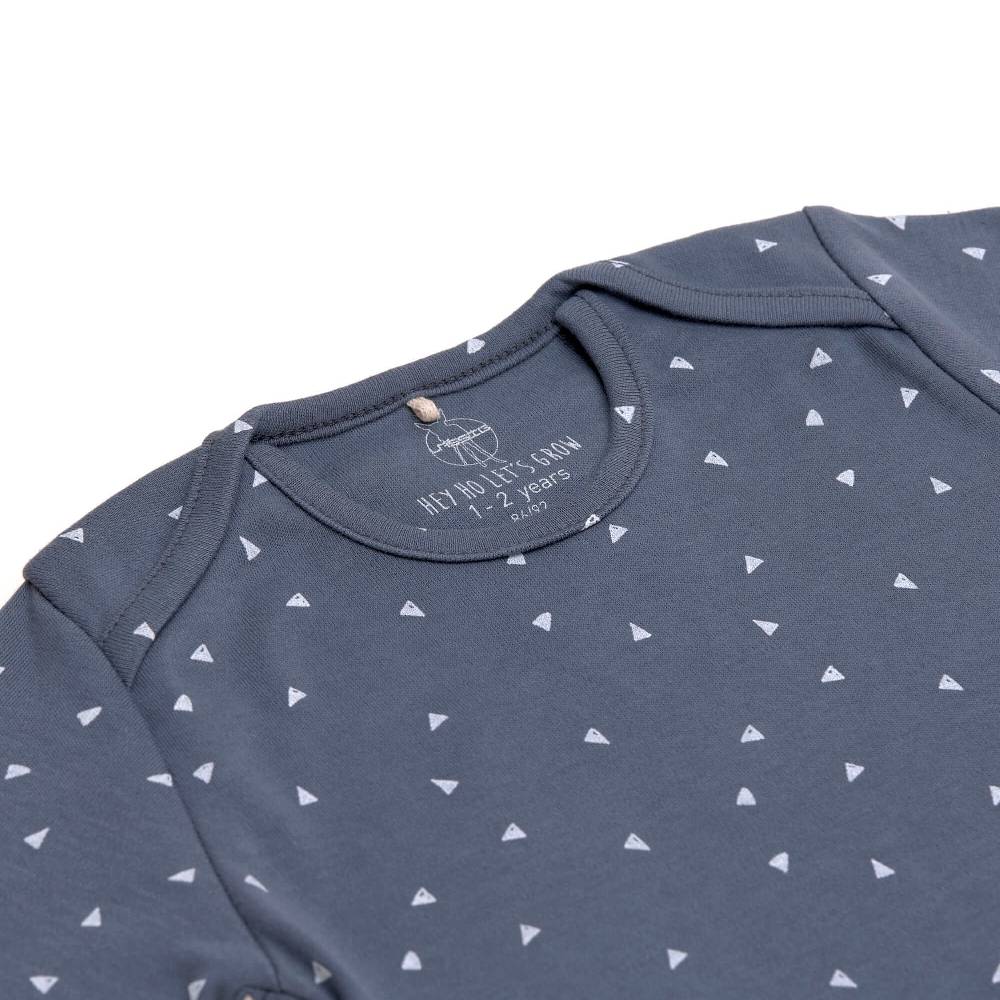 Lässig Baby Body kurzarm - Bio Baumwolle, Dreiecke, Blau Großer Ausverkauf