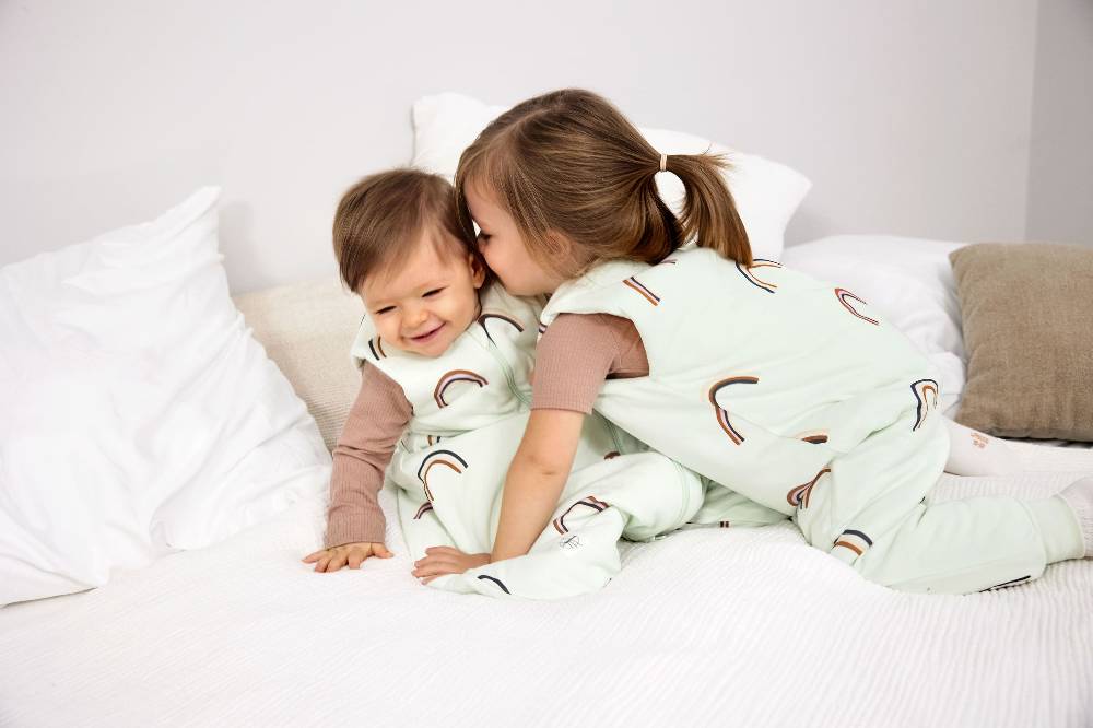 Lässig Kinder Schlafoverall 2,5 TOG - Regenbogen, Mint Flash Sale