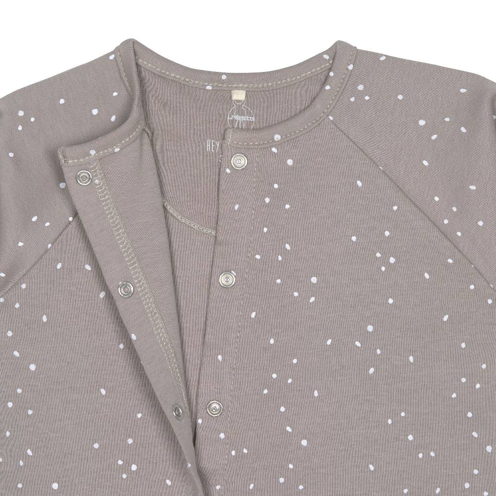 Lässig Baby Schlafanzug mit Füßen - Bio Baumwolle, Sprinkle, taupe Begrenztes Angebot