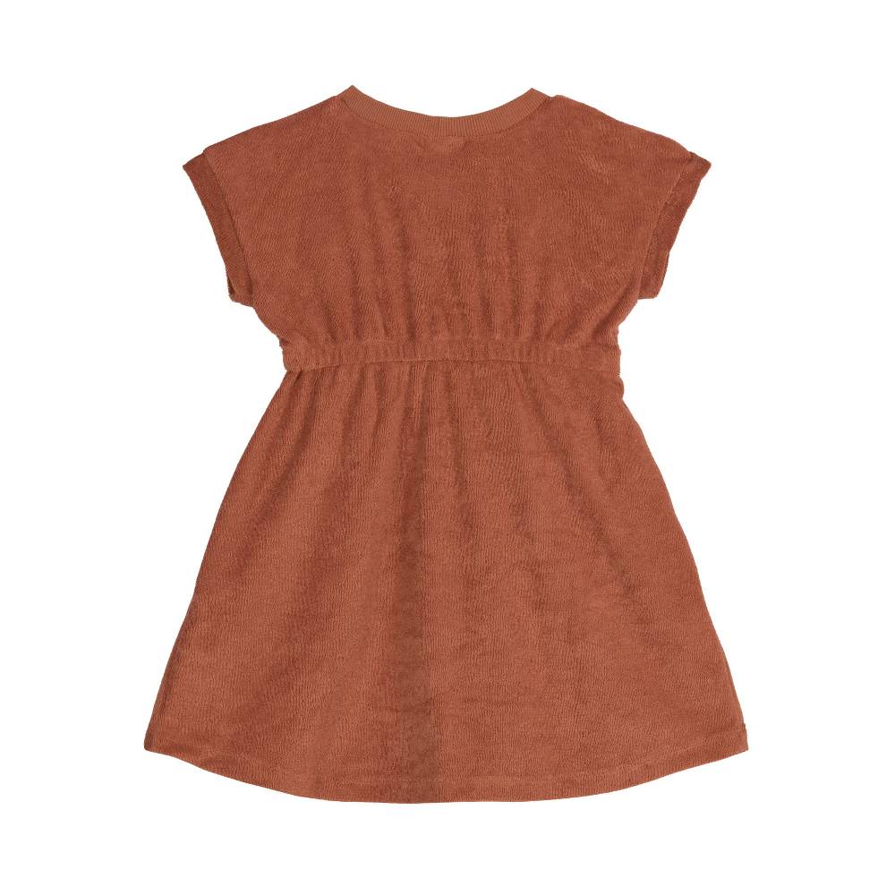 Lässig Frottee Kleid Kinder, Rostrot Online Shopping