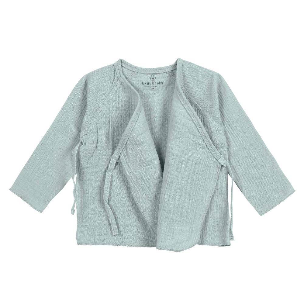 Lässig Musselin Wickelshirt - Bio Baumwolle, Silbergrau Cyber Monday