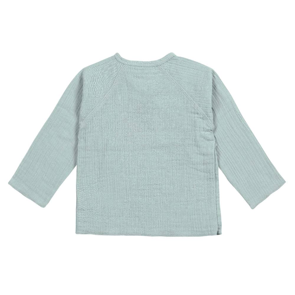 Lässig Musselin Wickelshirt - Bio Baumwolle, Silbergrau Cyber Monday
