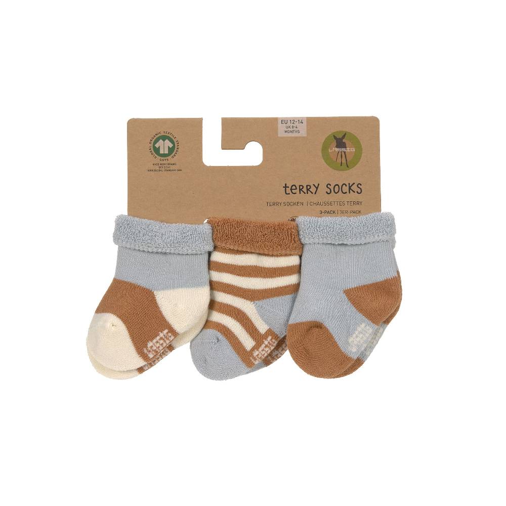 Lässig Frottee Socken Kinder (3er Set), Hellblau Karamell VIP-Rabatte