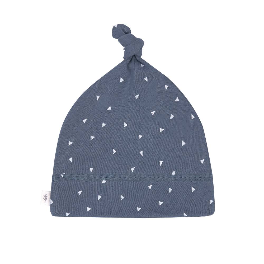 Lässig Babymütze - Bio Baumwolle, Dreiecke, Blau Zeitbegrenzte Promotion