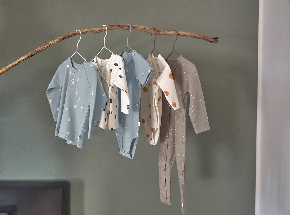 Lässig Baby Body langarm - Bio Baumwolle, Blocks, Hellblau Fabrikladen