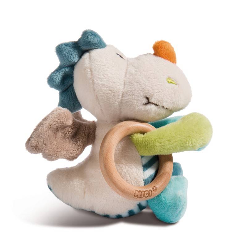 NICI Greifling Drache Dragilu mit Holzring und Glocke Super Sparpreis