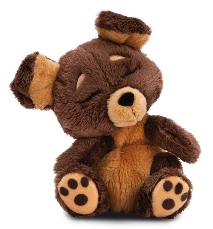 NICI Kuscheltier Sleeping Pets brauner Hund 12cm im grünen Körbchen NICI GREEN Großer Ausverkauf