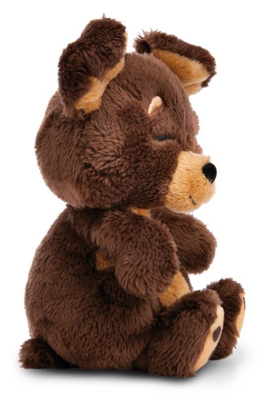 NICI Kuscheltier Sleeping Pets brauner Hund 12cm im grünen Körbchen NICI GREEN Großer Ausverkauf