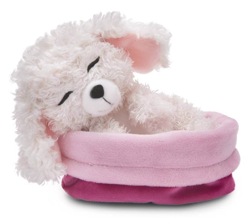 NICI Kuscheltier Sleeping Pets weißer Pudel 12cm im Körbchen NICI GREEN Flash Sale