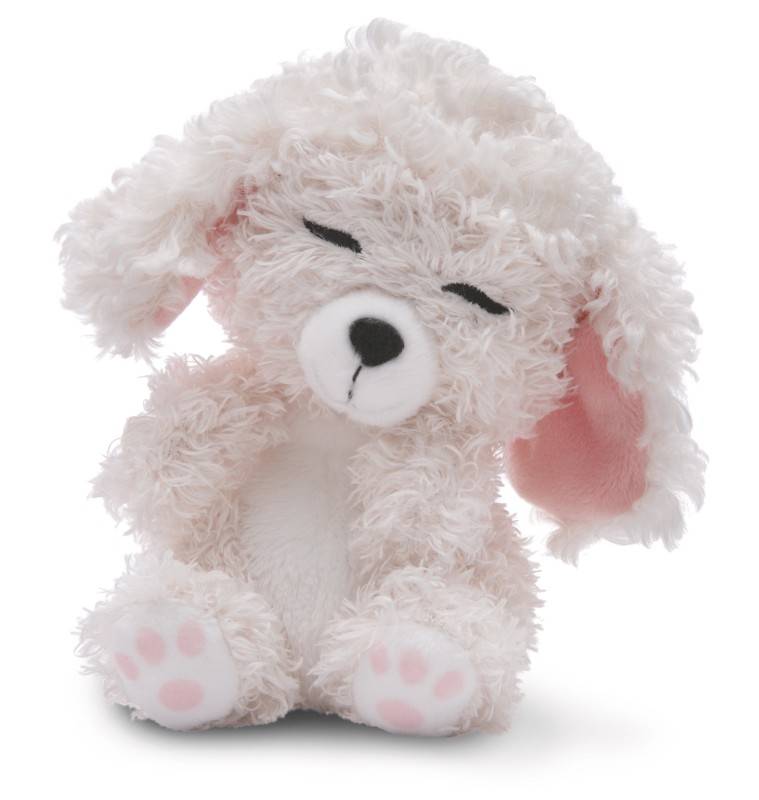 NICI Kuscheltier Sleeping Pets weißer Pudel 12cm im Körbchen NICI GREEN Flash Sale