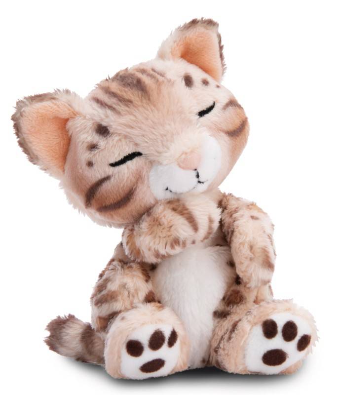 NICI Kuscheltier Sleeping Pets Bengal Katze 12cm im hellgrünen Körbchen NICI GREEN Kostenlose Rückgabe