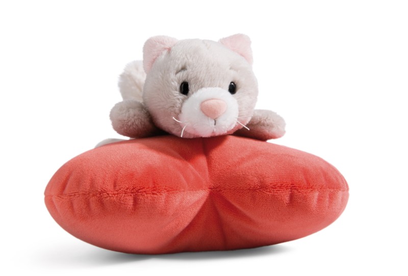 NICI Kuscheltier Love Katze auf Herz liegend NICI GREEN Letzte 2 Tage