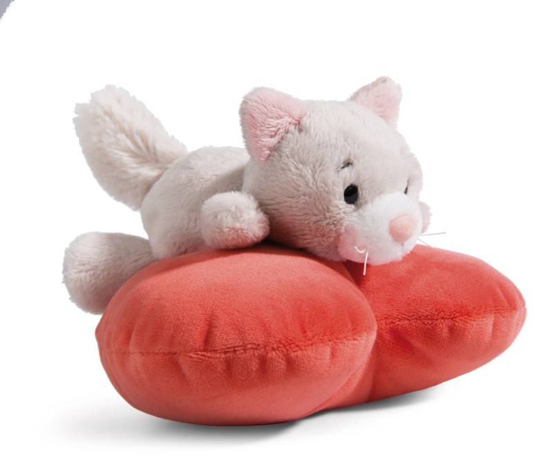 NICI Kuscheltier Love Katze auf Herz liegend NICI GREEN Letzte 2 Tage