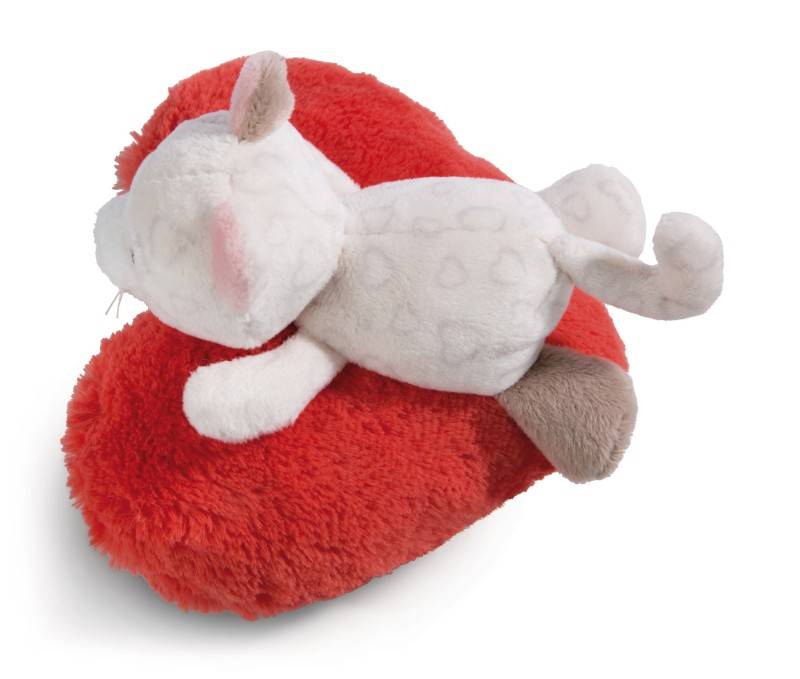 NICI Kuscheltier Love Katze auf Herz liegend NICI GREEN Letzter Tag