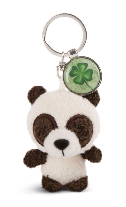 NICI Schlüsselanhänger Panda mit Anhänger 'Kleeblatt' Kostenloser Versand international