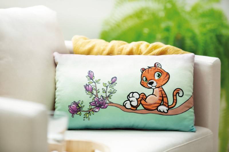 NICI Rechteckiges Kissen Tiger Mandarina NICI GREEN Fabrikverkauf