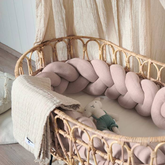 Nordic Coast Company Bettschlange geflochten Rosa Strick - Blush Preisnachlass