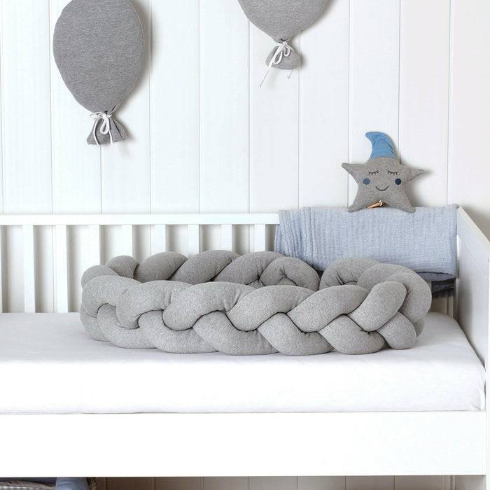 Nordic Coast Company Bettschlange geflochten Grau Jersey Jubiläumsangebot