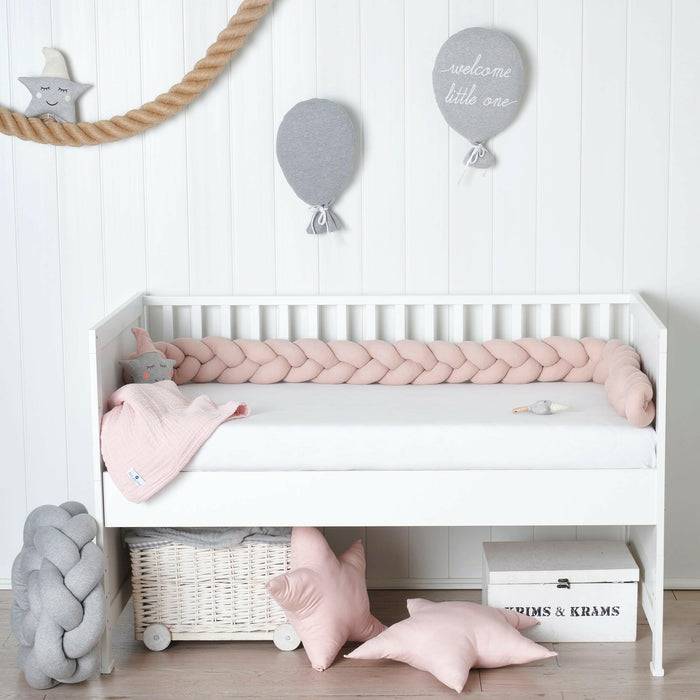 Nordic Coast Company Bettschlange geflochten Rosa Jersey Neueste Mode