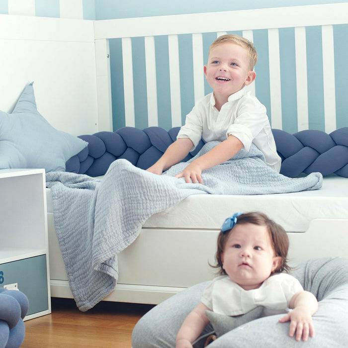 Nordic Coast Company Bettschlange geflochten Blau Jersey Neuheiten