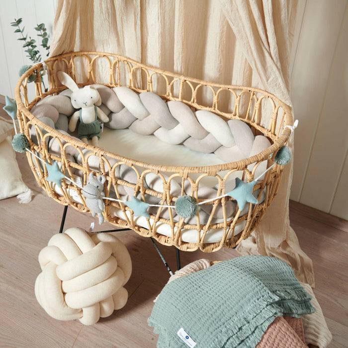 Nordic Coast Company Bettschlange geflochten Trio Beige Sand Natur Bestseller