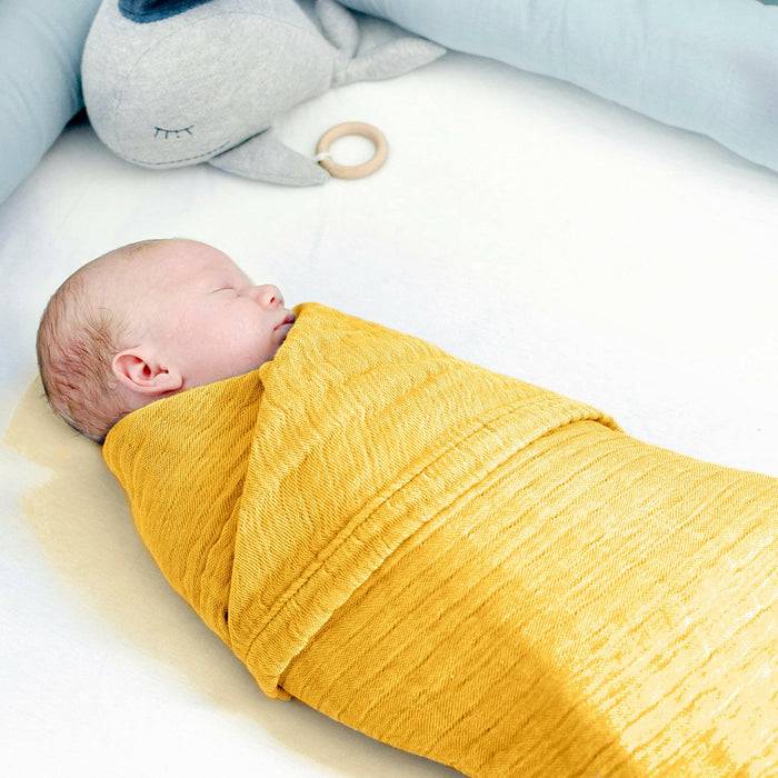 Nordic Coast Company Musselin Decke Curry Gelb Auslauf