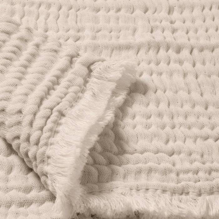 Nordic Coast Company Musselin Fransendecke Beige Heißer Verkauf
