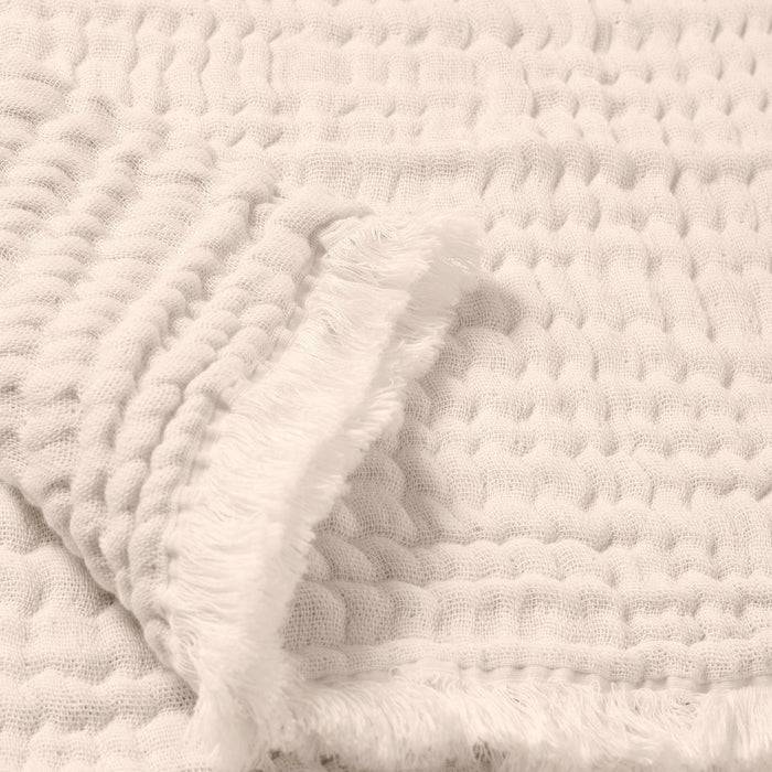 Nordic Coast Company Musselin Fransendecke Puder Online Outlet