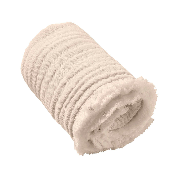 Nordic Coast Company Musselin Fransendecke Puder Online Outlet