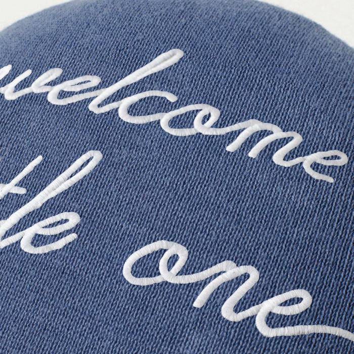 Nordic Coast Company Ballon-Kissen "Welcome Little One" Blau Clearance-Verkauf