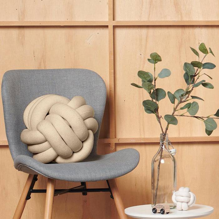 Nordic Coast Company Knotenkissen Strick Beige Begrenzt auf 3 Tage