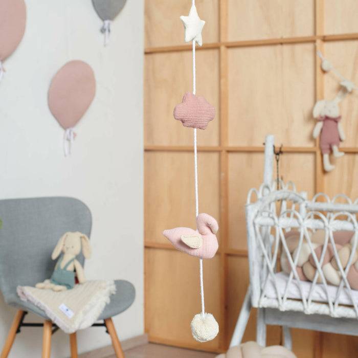 Nordic Coast Company Wandgirlande Musselin Schwan Small 50% Rabatt für begrenzte Zeit