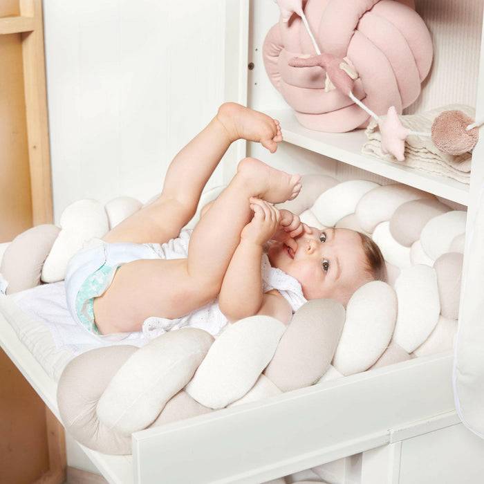Nordic Coast Company Bettschlange geflochten Trio Beige Sand Natur XL 50% Rabatt für begrenzte Zeit