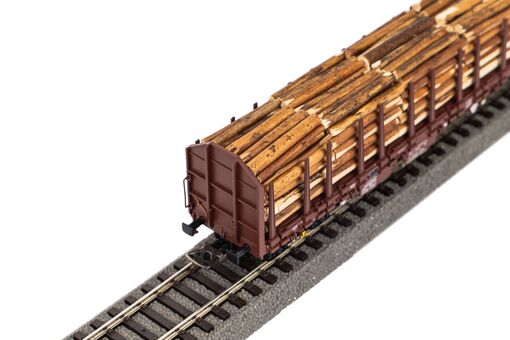 Piko Stammholztransportwagen Roos-t642 mit Holzladung RSBG VI Artikelnummer: 24610 Großer Ausverkauf