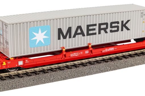 Piko Taschenwagen T3000e mit 1 PNO Trailer und 1 40' Container Maersk Artikelnummer: 24619 50% Rabatt mit kostenlosem Versand