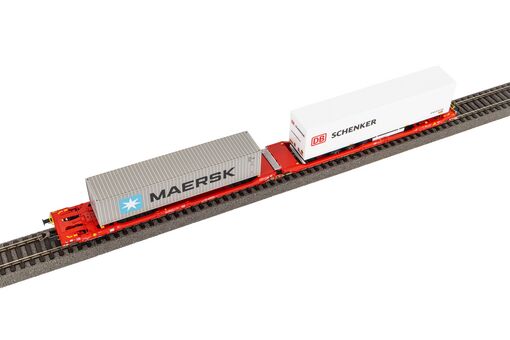 Piko Taschenwagen T3000e mit 1 PNO Trailer und 1 40' Container Maersk Artikelnummer: 24619 50% Rabatt mit kostenlosem Versand