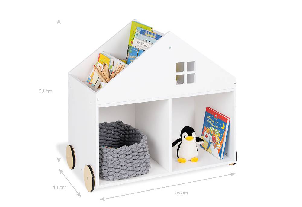 Pinolino Kinderbücherregal mit Rollen 'Hus', weiß Cyber Monday