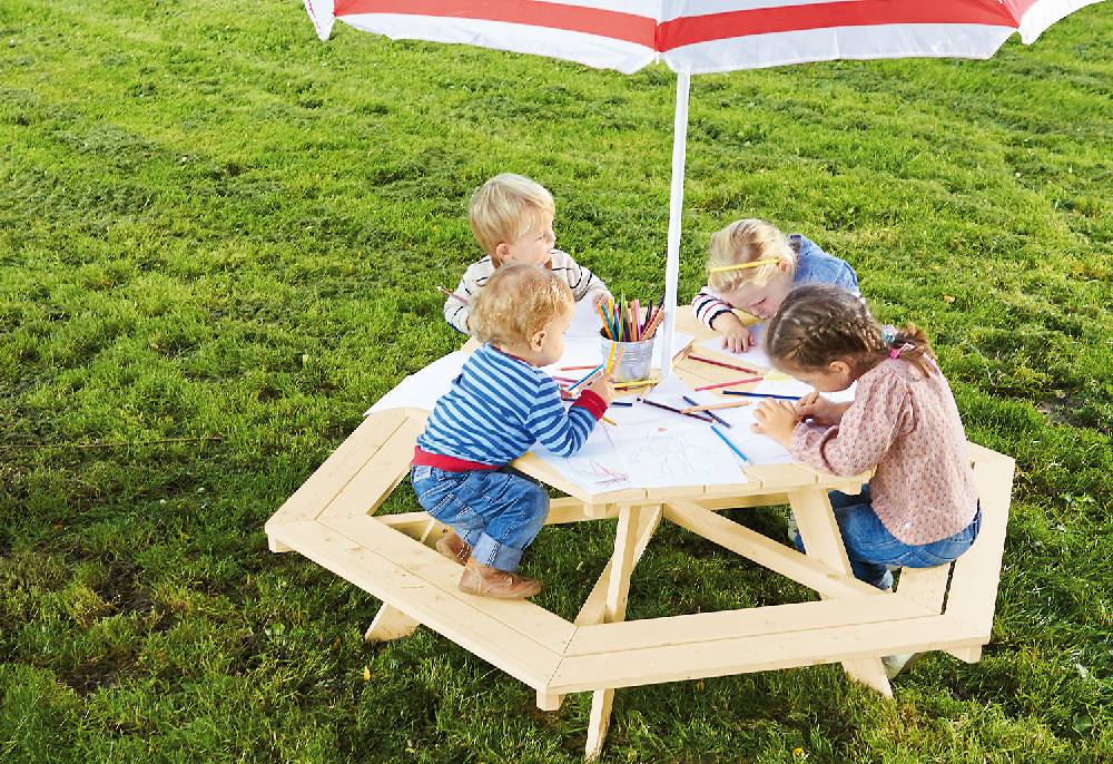 Pinolino Kindersitzgarnitur 'Nicki 6-Eck', natur Kostenloser Versand