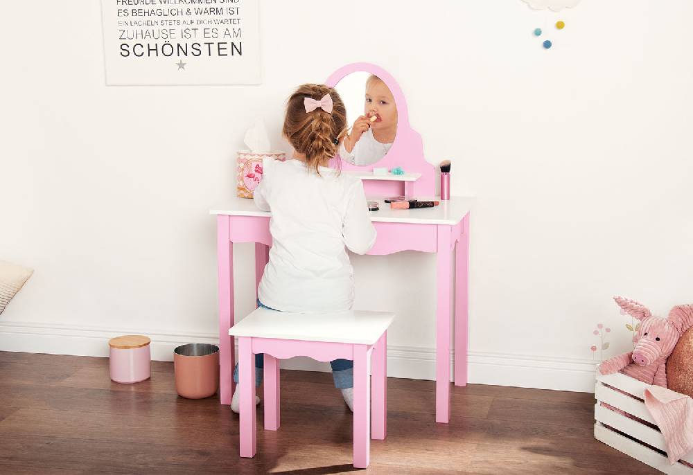Pinolino Kinderschminktisch 'Jasmin' inkl. Hocker, 2-tlg 50% Rabatt für begrenzte Zeit