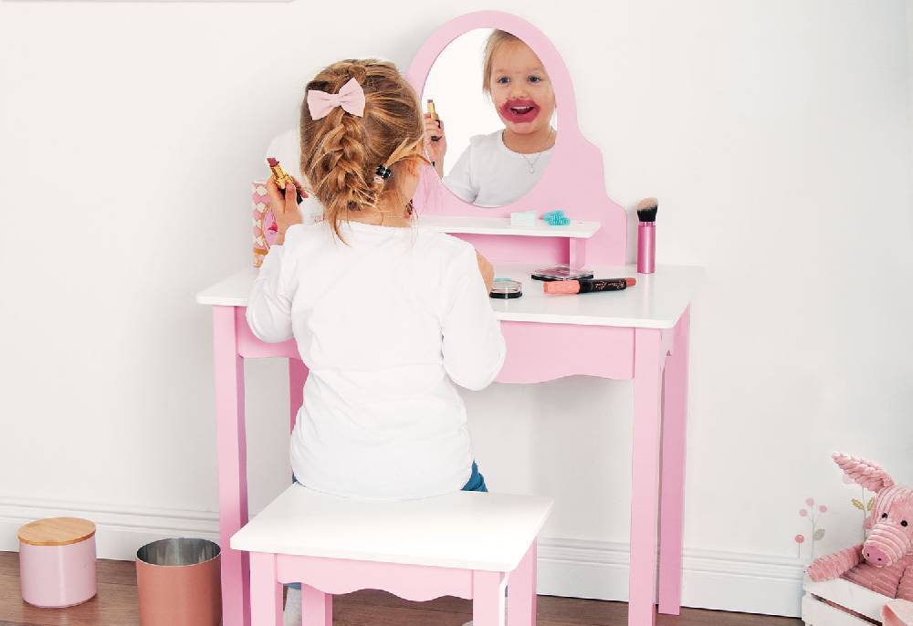 Pinolino Kinderschminktisch 'Jasmin' inkl. Hocker, 2-tlg 50% Rabatt für begrenzte Zeit